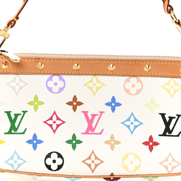 Louis Vuitton Monogram Multicolor Pochette Accessories White - Image 3