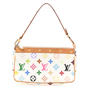 Louis Vuitton Monogram Multicolor Pochette Accessories White