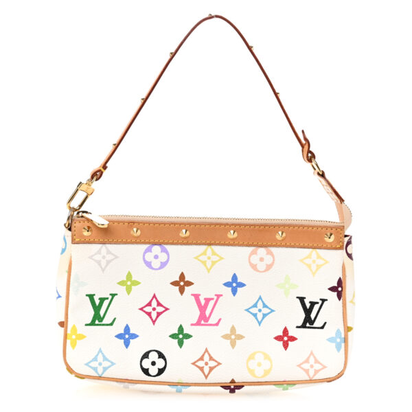 Louis Vuitton Monogram Multicolor Pochette Accessories White